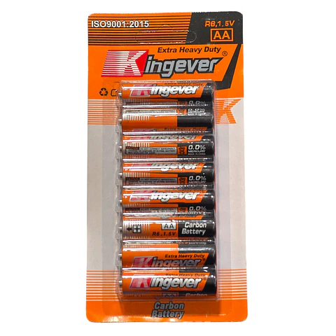 Pack 8 Pilas Kingever AA Carbon Battery R6