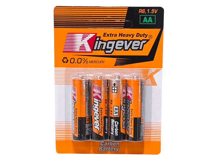 Pack 4 Pilas Kingever AA Carbon Battery R6 1