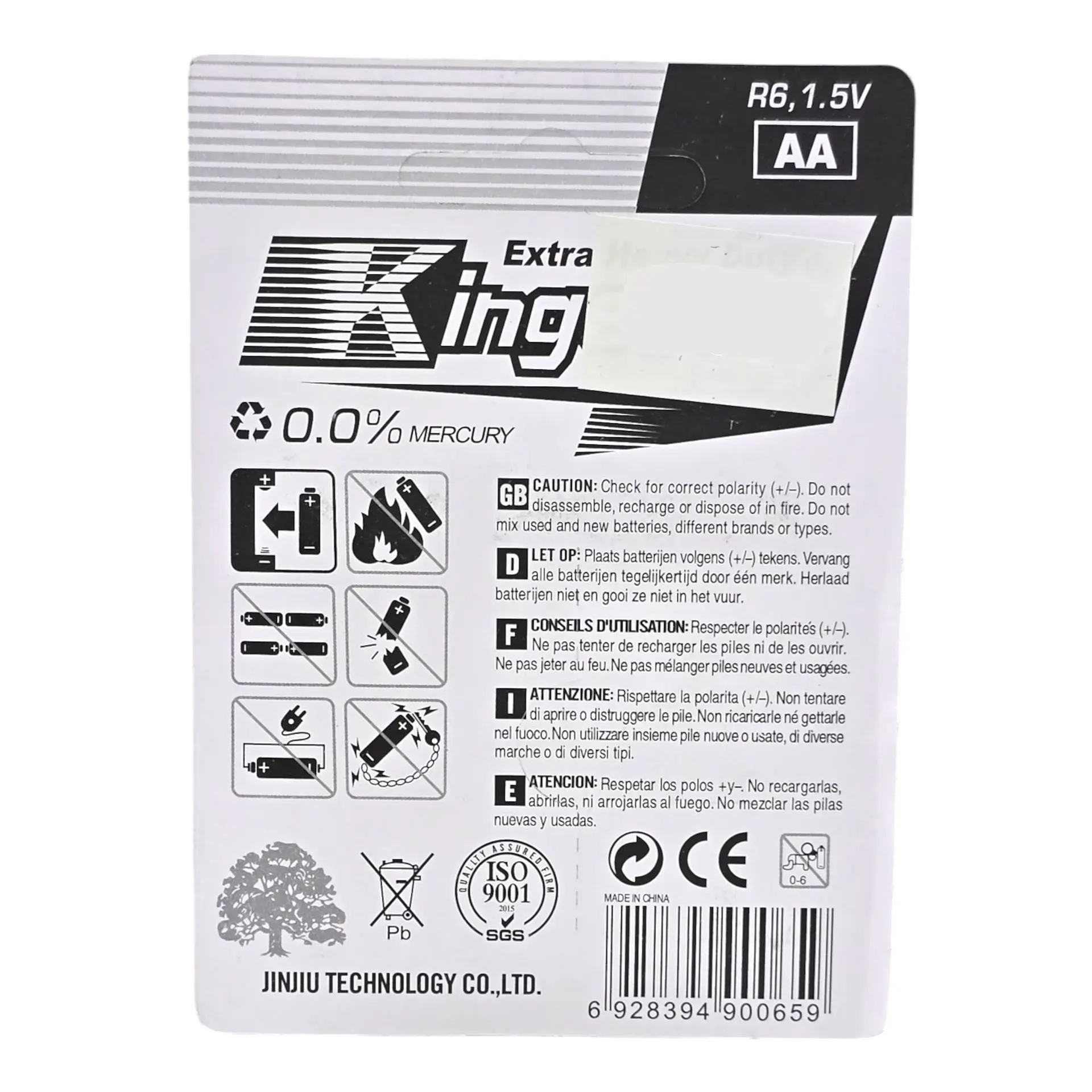 Pack 4 Pilas Kingever AA Carbon Battery R6 2