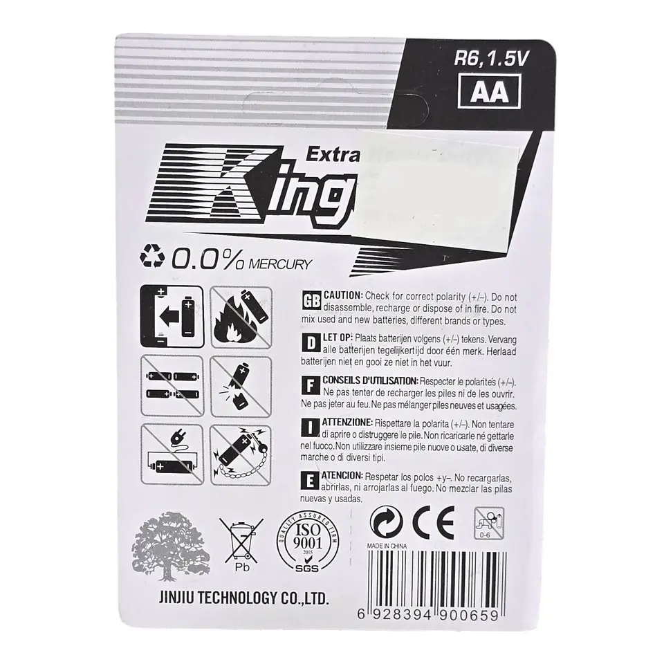 Pack 4 Pilas Kingever AA Carbon Battery R6 2