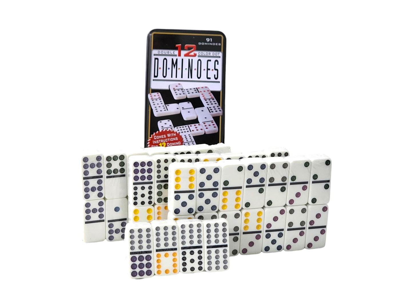 Juego de Domino 91 Pz Doble 12 Profesional para 12 Jugadores 3