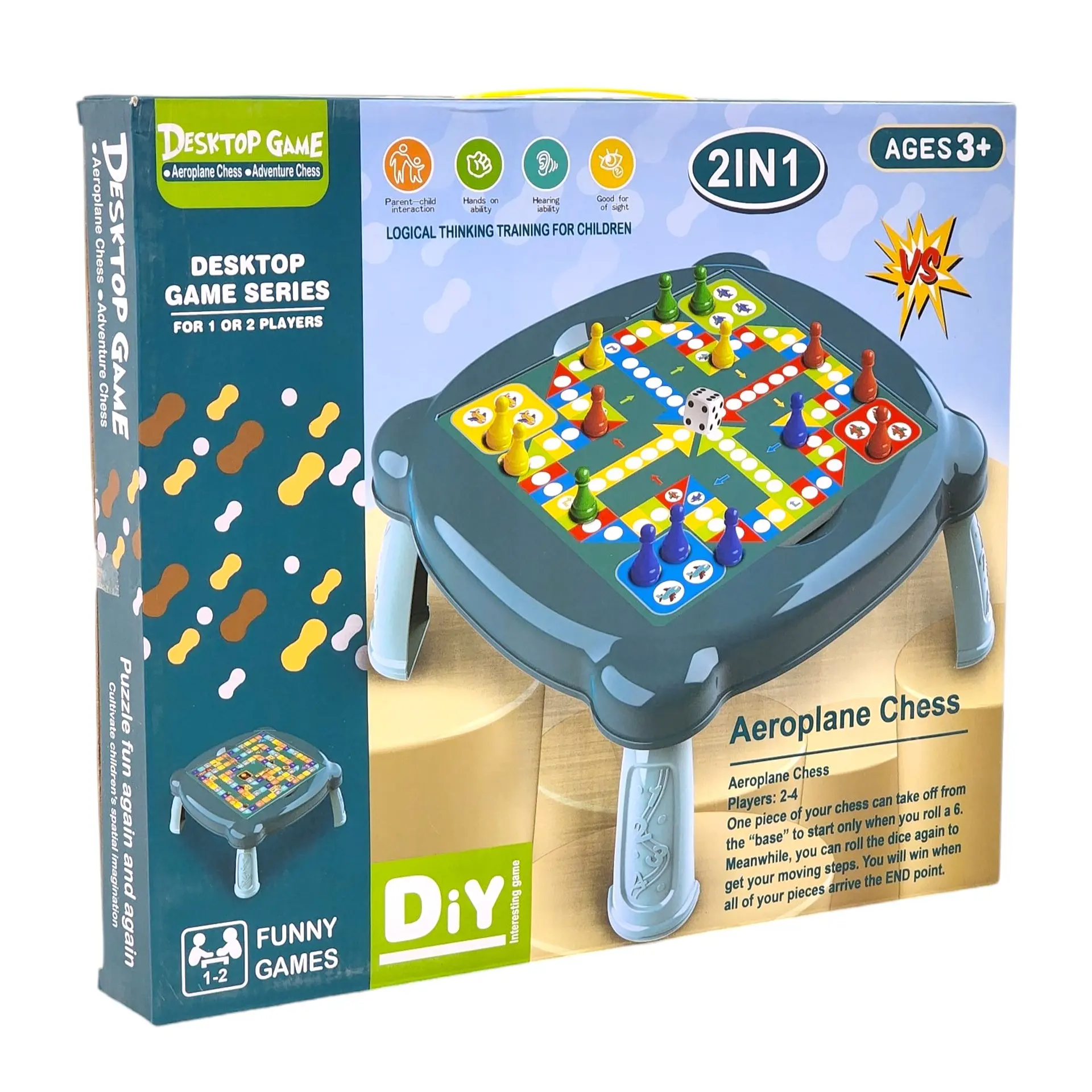 Mesa de Juego 2 en 1 Ludo y Parchís + Accesorios 55211 8