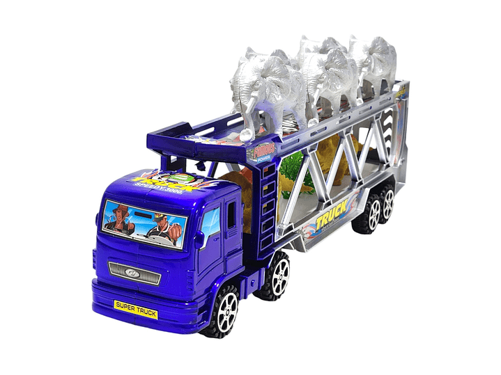 Camión Tráiler Transportador con Animales Juguetes 55173a 2