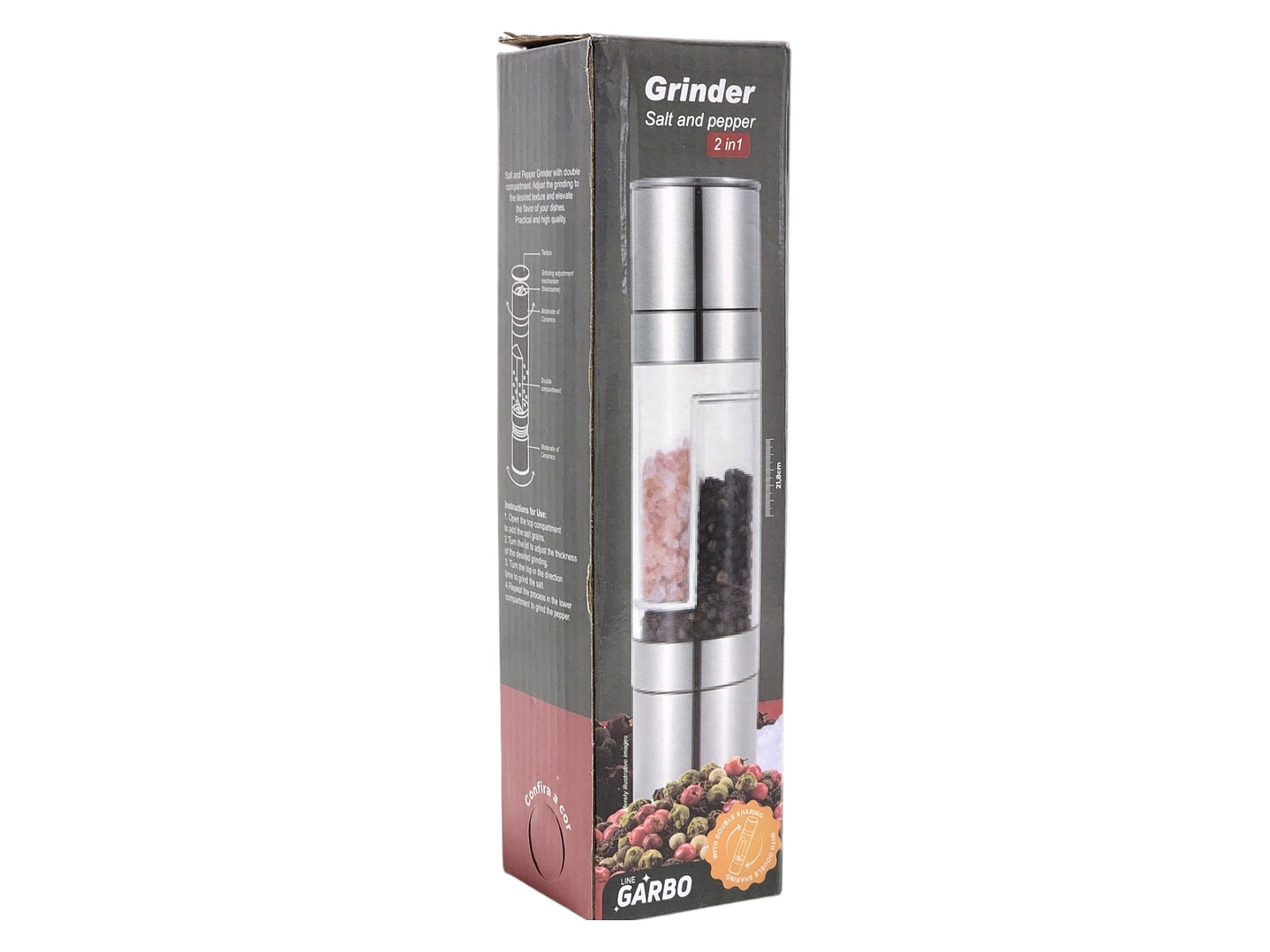 Molinillo Molino 2 en 1 Pimienta Sal Acero 14195 9