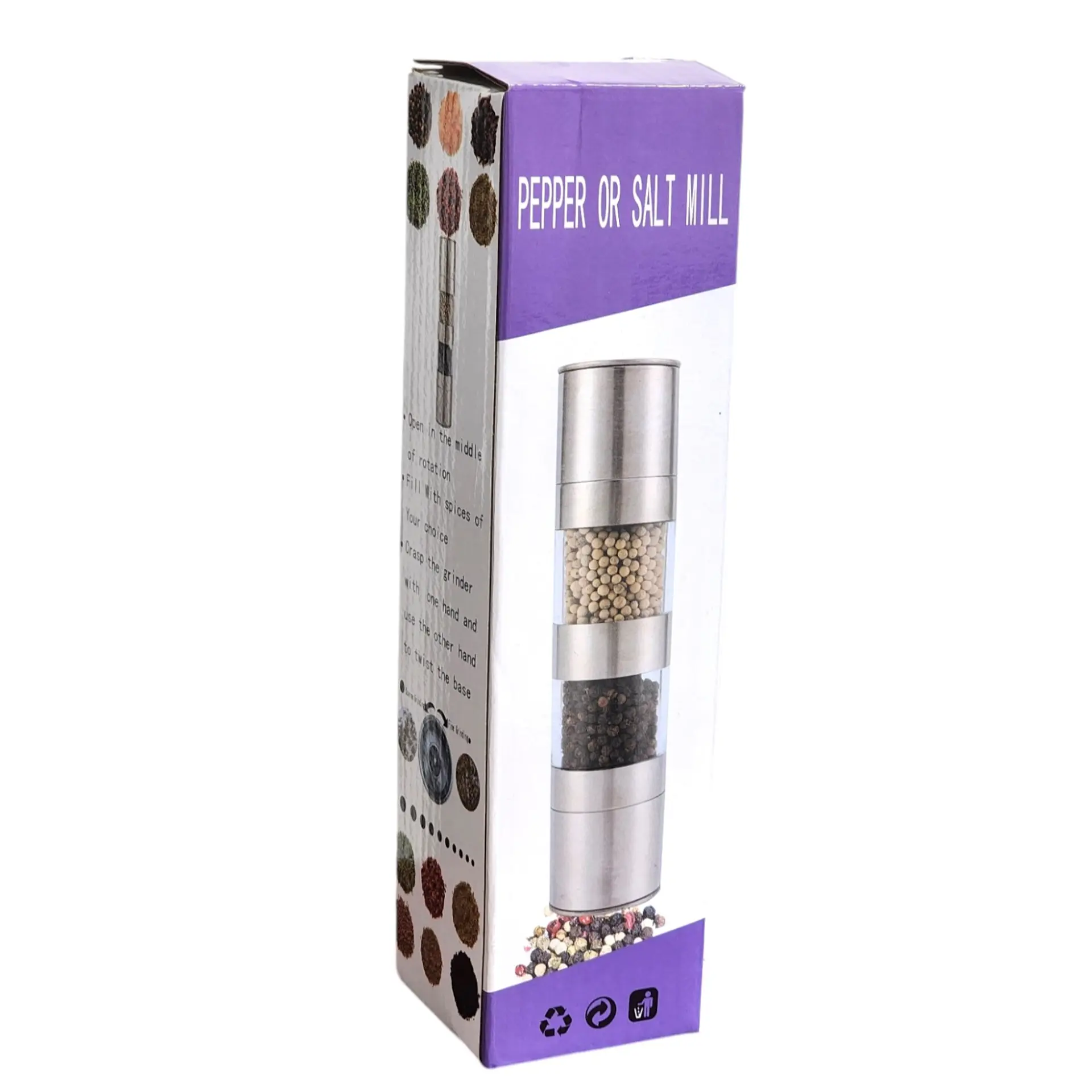 Molinillo Molino 2 en 1 Pimienta Sal Acero 14194 7