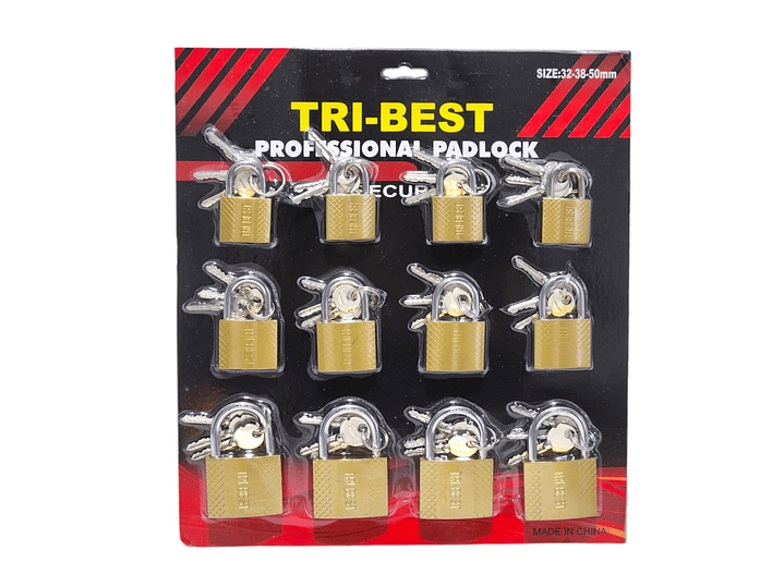 Set de 12 Candados de Seguridad con llaves 32, 38, 50mm 1