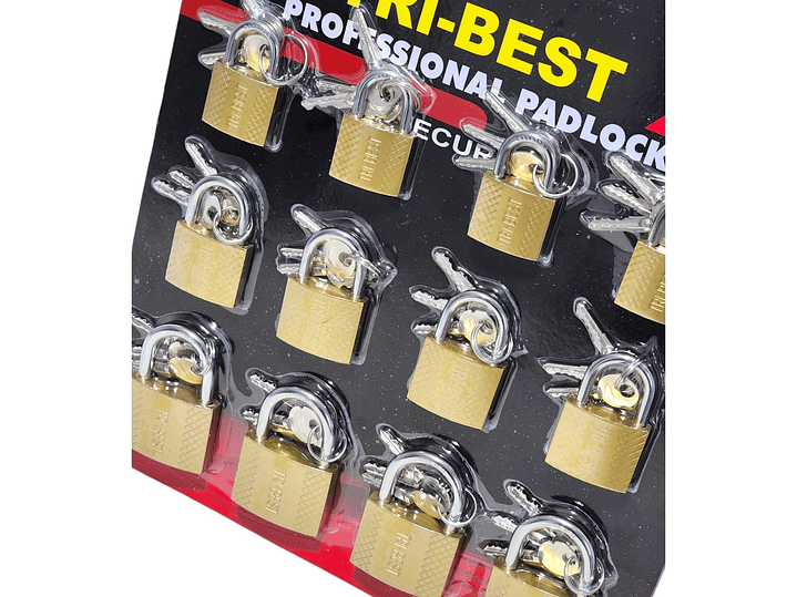 Set de 12 Candados de Seguridad con llaves 32, 38, 50mm 2