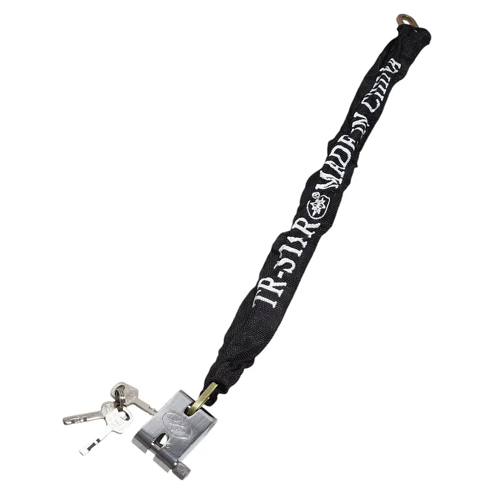 Cadena Candado Enfundada Antirrobo Bici Moto + 3 Llaves 7