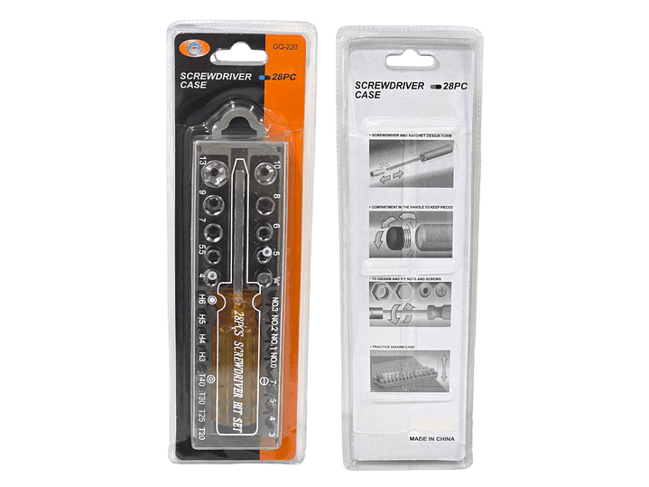 Set Destornillador y Dados 28 pcs en 1 CQ-220 8