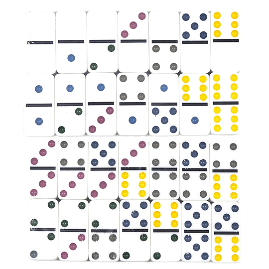 Juego de Domino 28 Pz Double Six Puntos Colores 12036