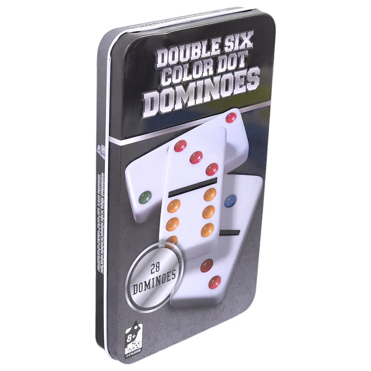 Set Domino 28 Pezzi In Metallo Double-6 - Tascabile Da Viaggio Con Custodia