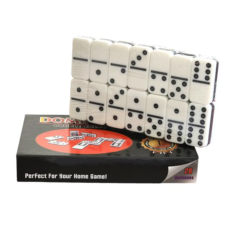 Juego de Dominó 28 Pz Blanco Negro 12002 2