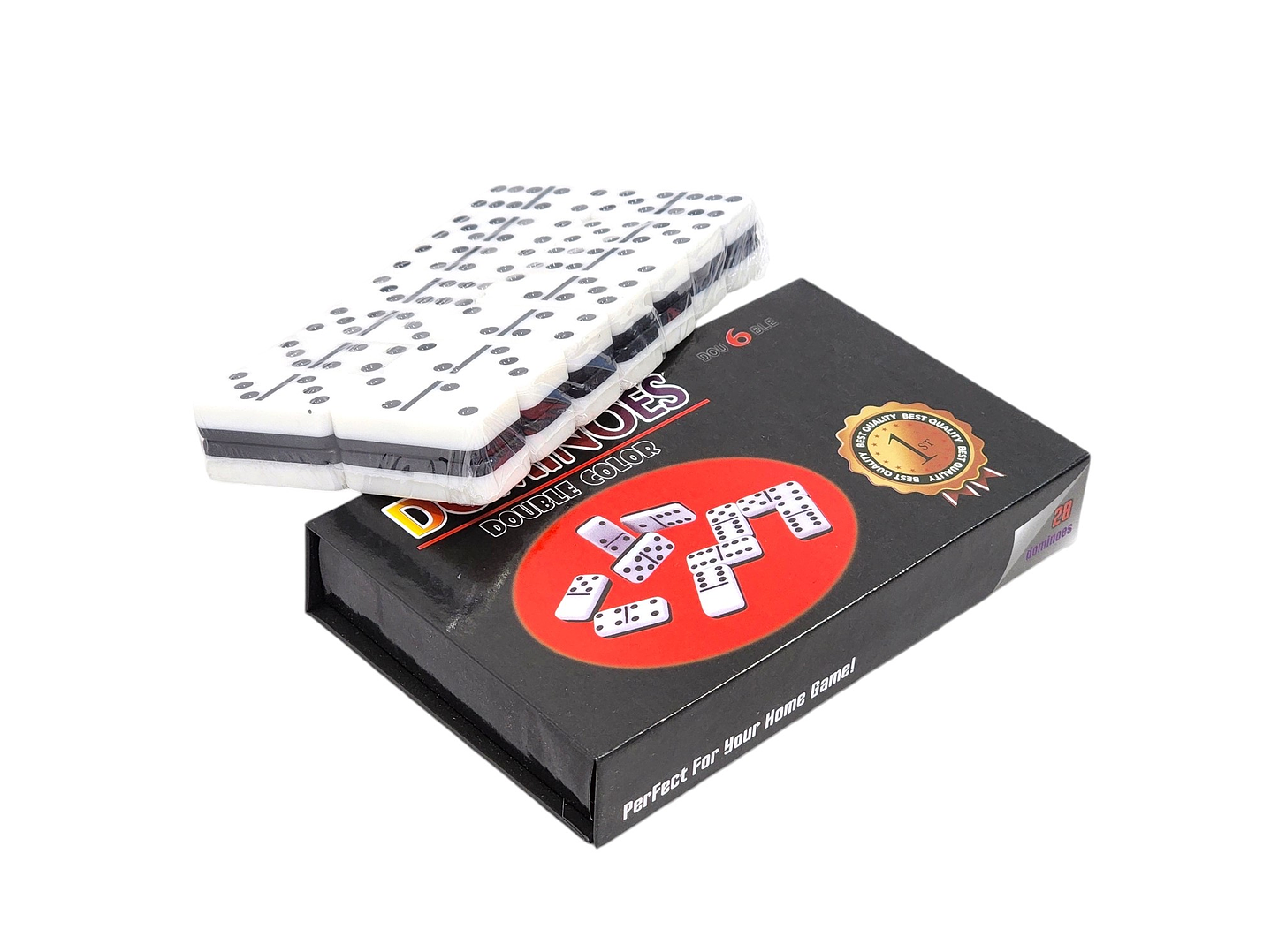 Juego de Dominó 28 Pz Blanco Negro 12002 3