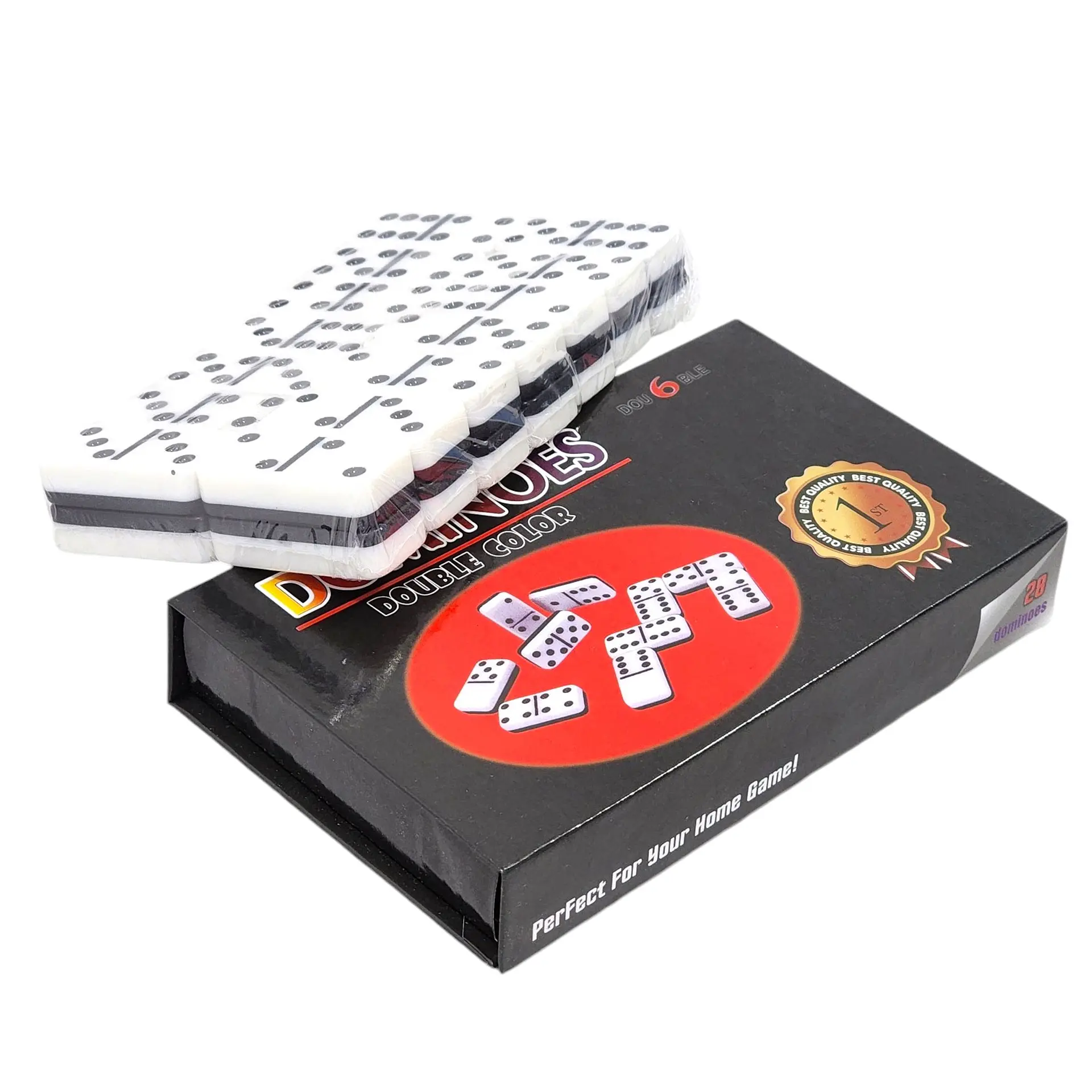 Juego de Dominó 28 Pz Blanco Negro 12002 3