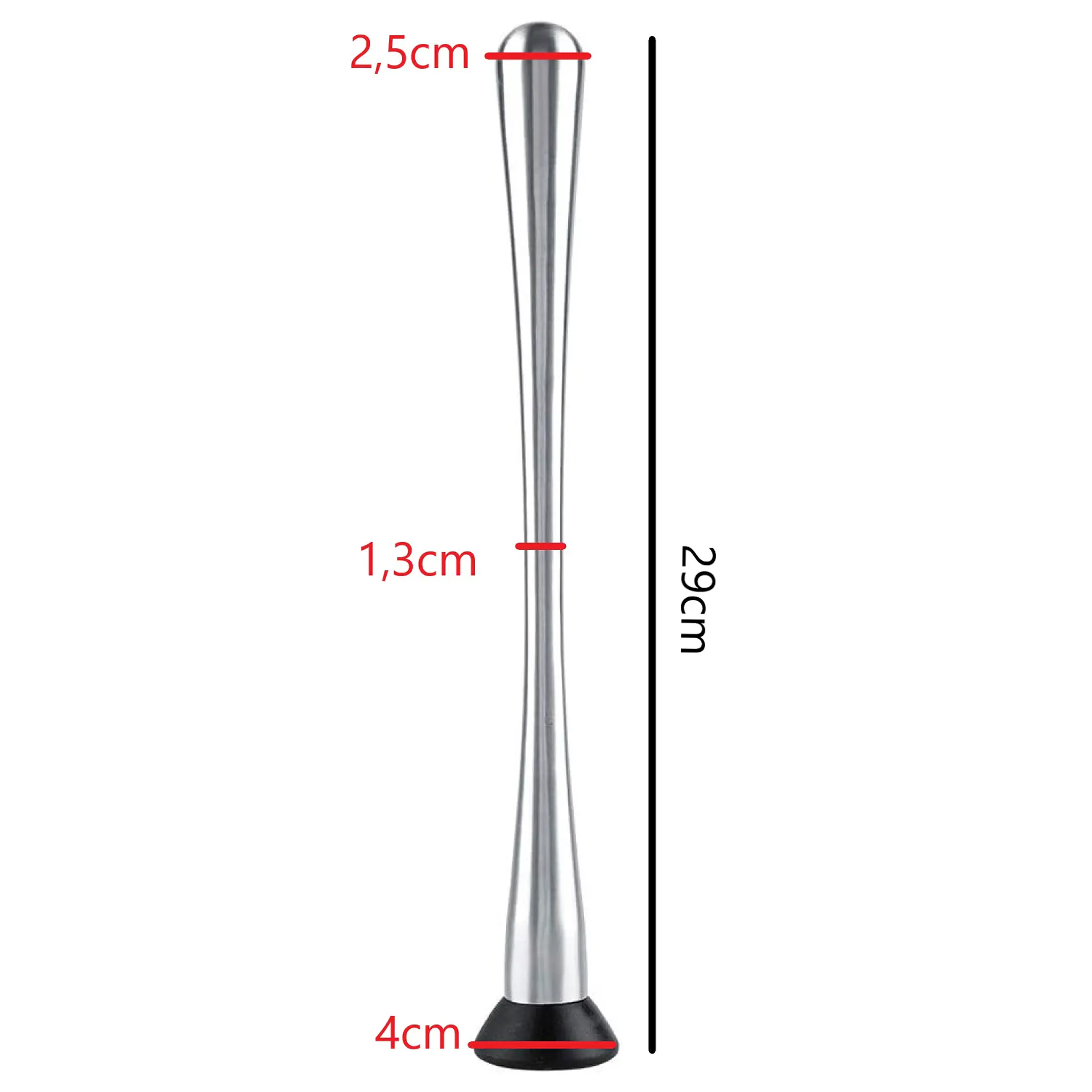Mortero Triturador Profesional de bar Muddler coctelería 29cm 4