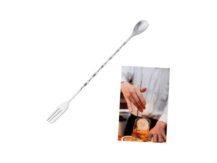 Cuchara Tenedor Bar Mezcladora de Cocteles Acero 14634 2