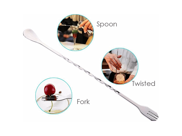 Cuchara Tenedor Bar Mezcladora de Cocteles Acero 14634 3