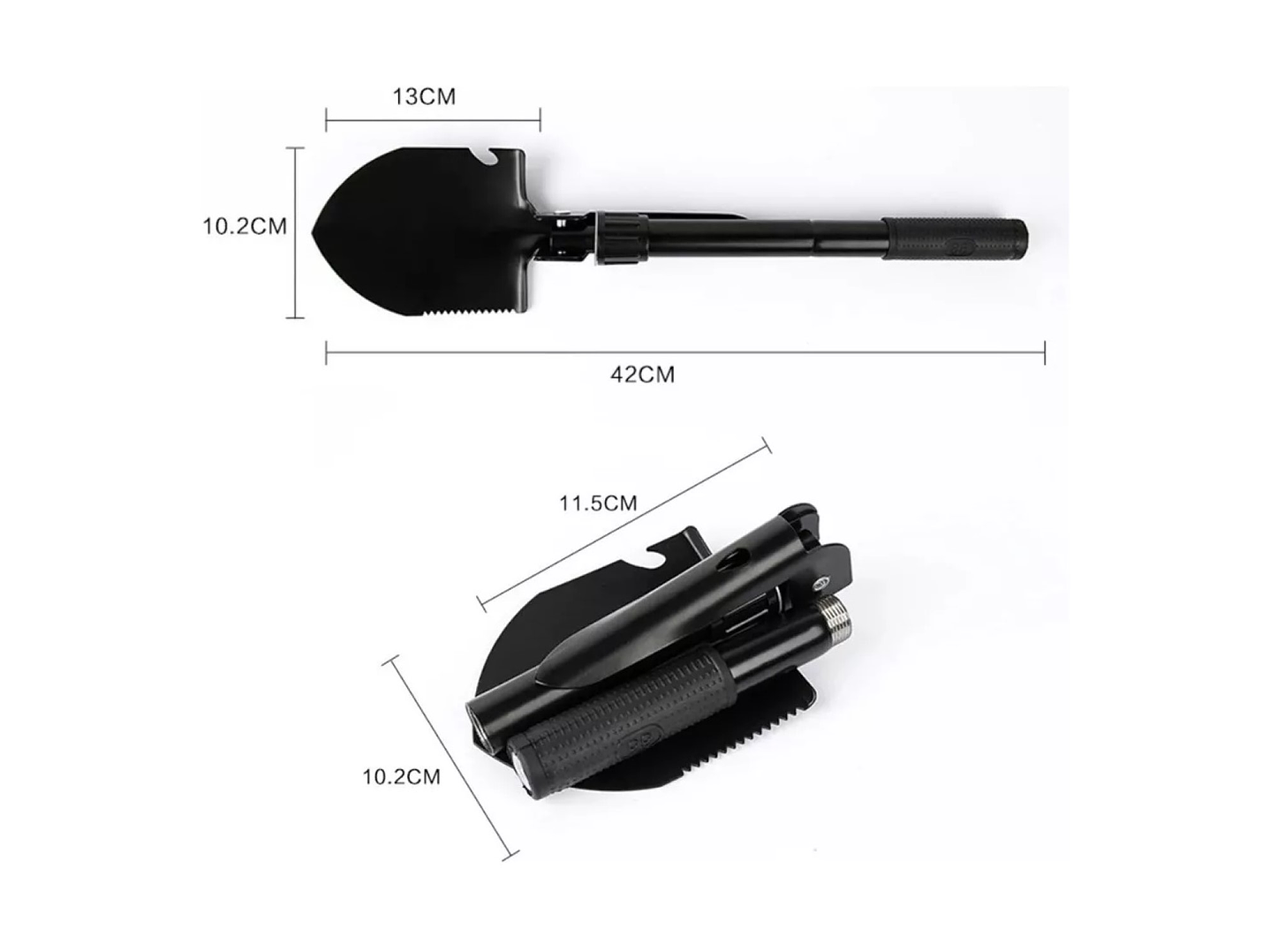 Mini Pala Plegable portátil Multiusos Negra 12455 4