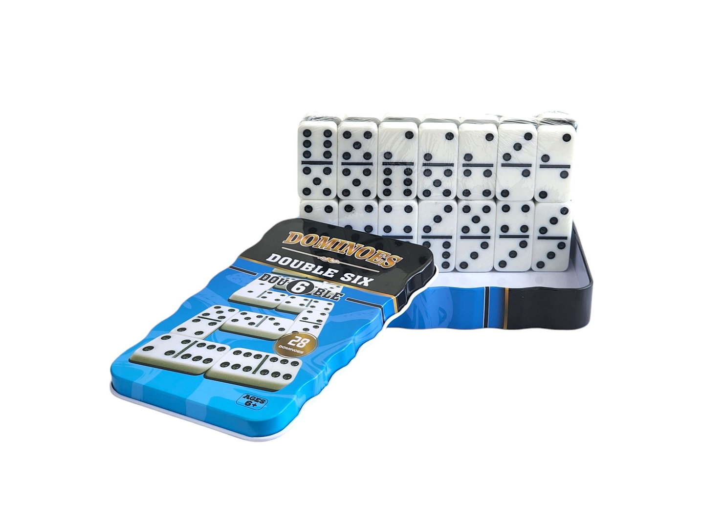 Juego de Domino 28Pz doble color caja metálica 12001 1