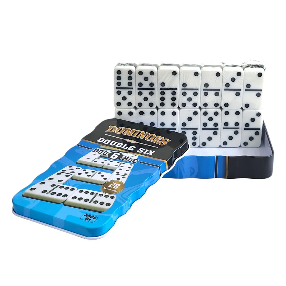 Juego de Domino 28Pz doble color caja metálica 12001 1