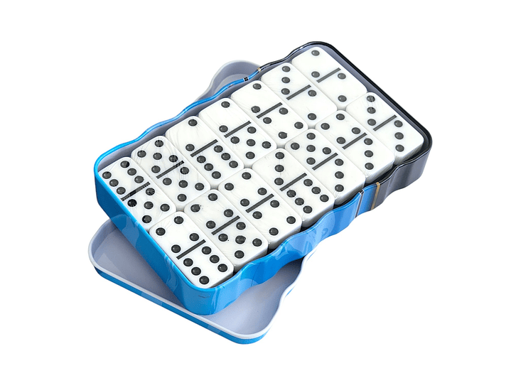 Juego de Domino 28Pz doble color caja metálica 12001 4