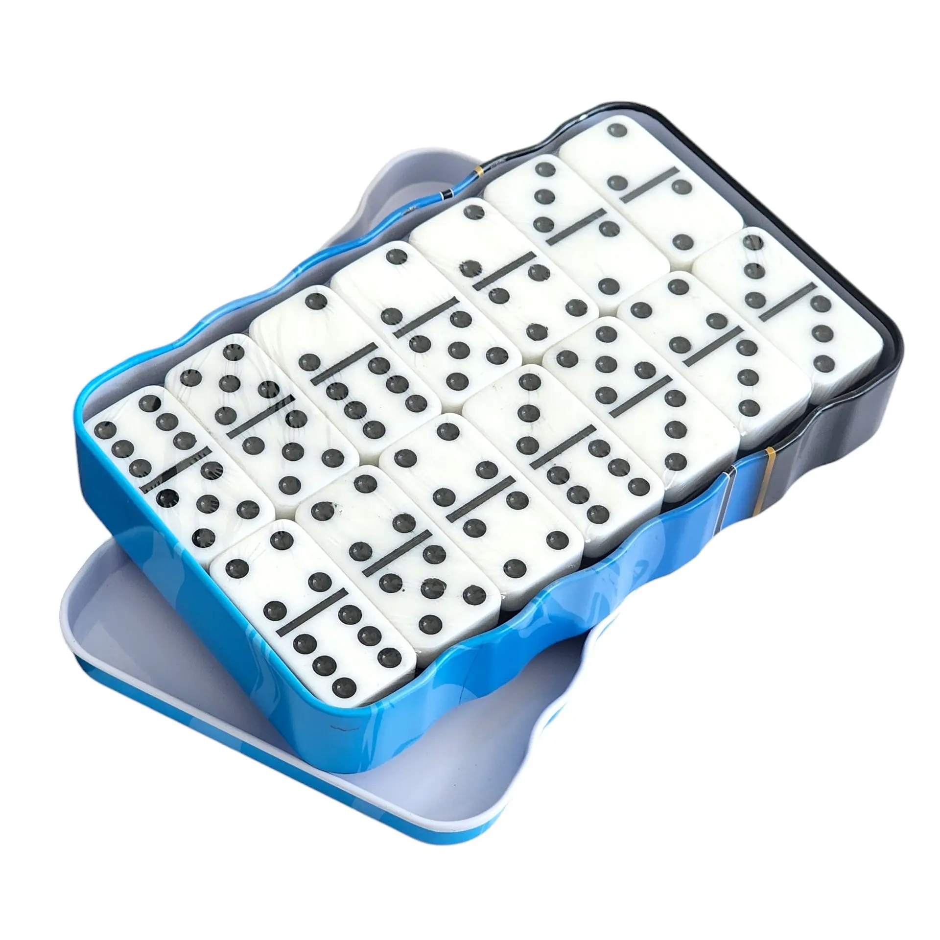 Juego de Domino 28Pz doble color caja metálica 12001 4