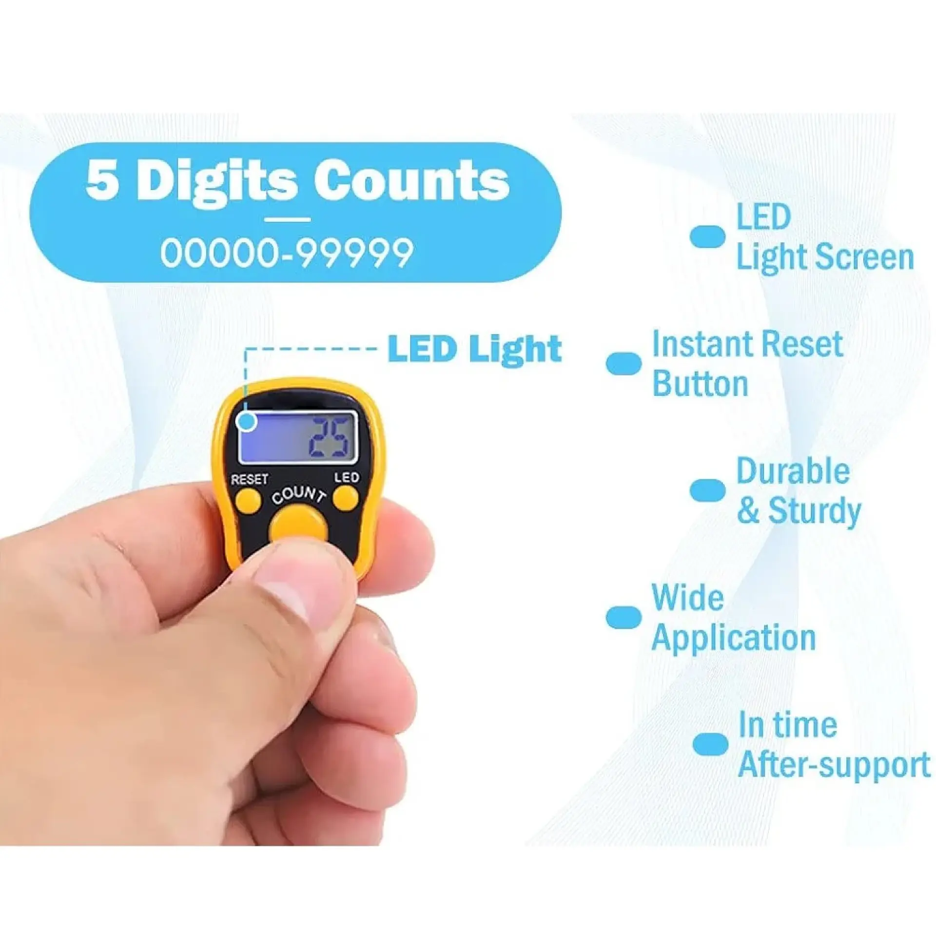 Contador Manual Digital Ajustable con Luz Tipo Anillo 10744 4