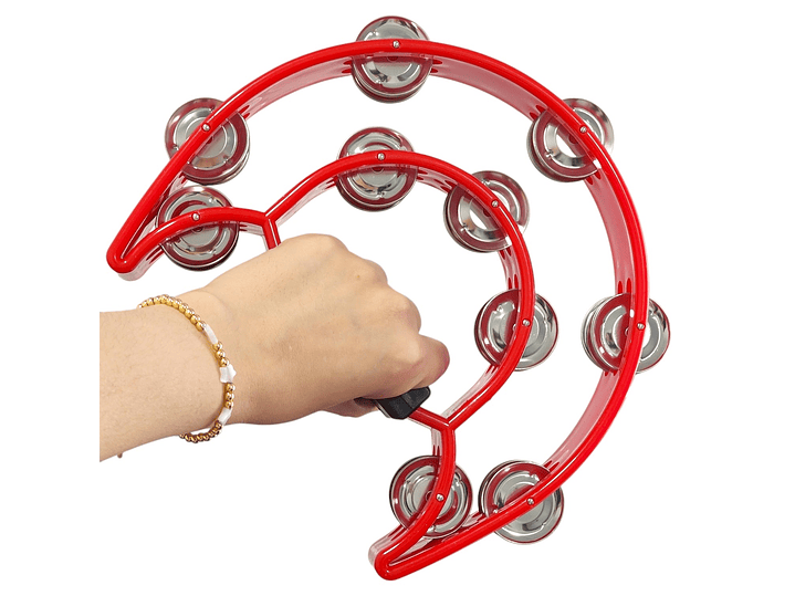 Pandero Musical Media Luna Hendrix Rojo 20x20 cm 6