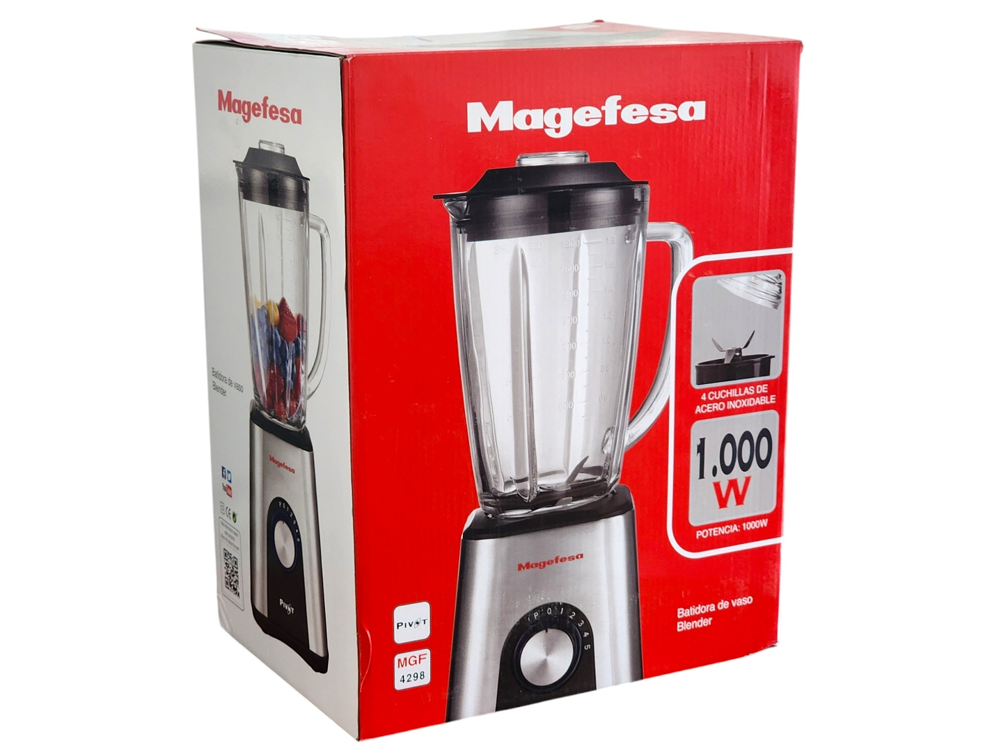 Licuadora Pivot 4 Cuchillas 1000Watts MGF4298 Magefesa 7
