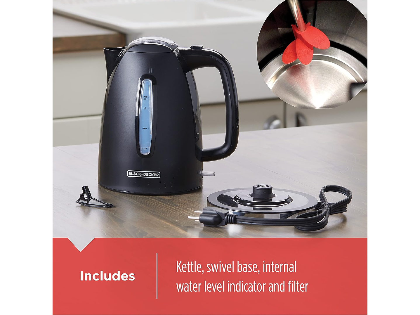 Hervidor Black+Decker Ebullición Express 1.7l Ke22591-Cl 5