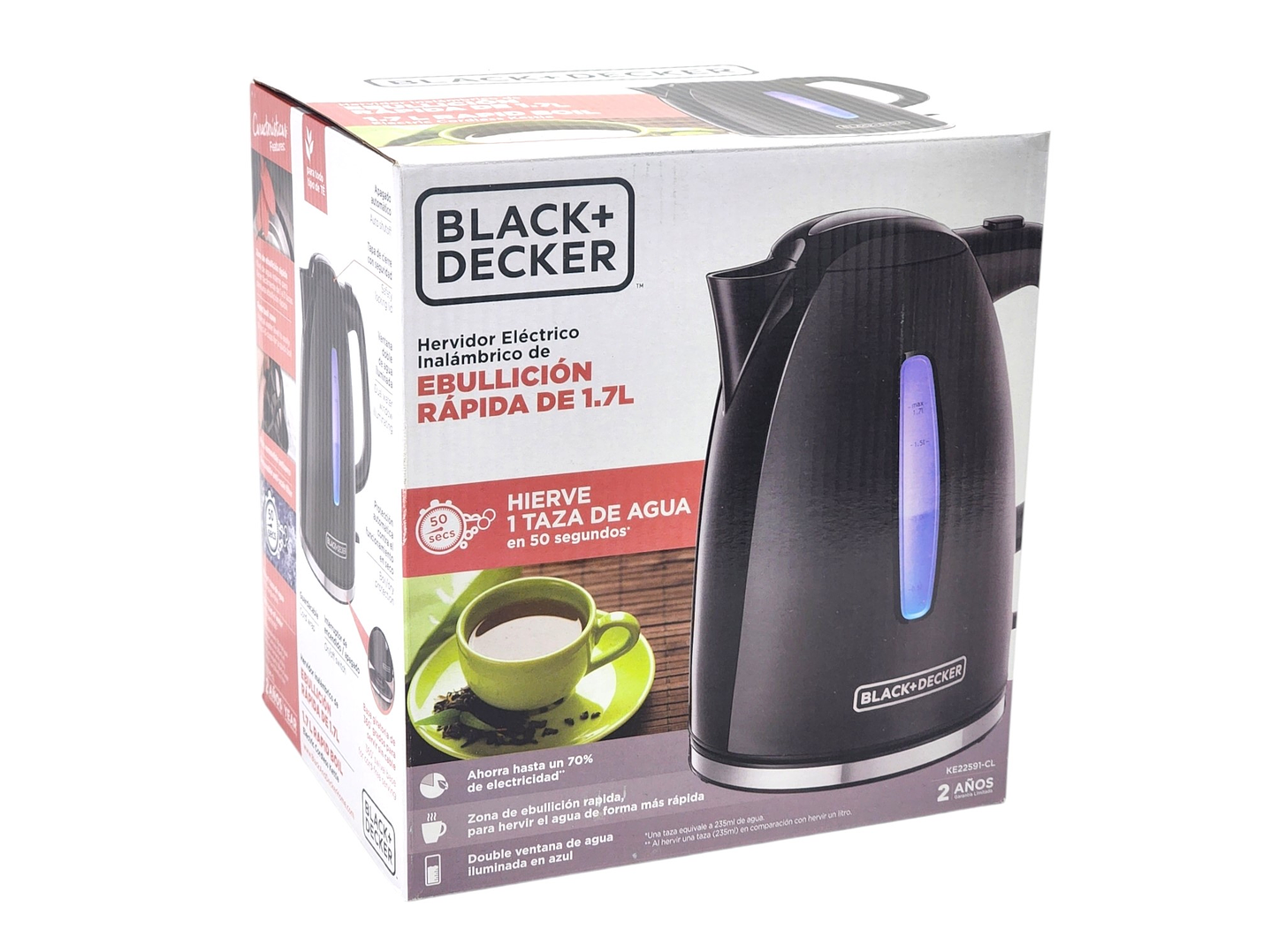 Hervidor Black+Decker Ebullición Express 1.7l Ke22591-Cl 7