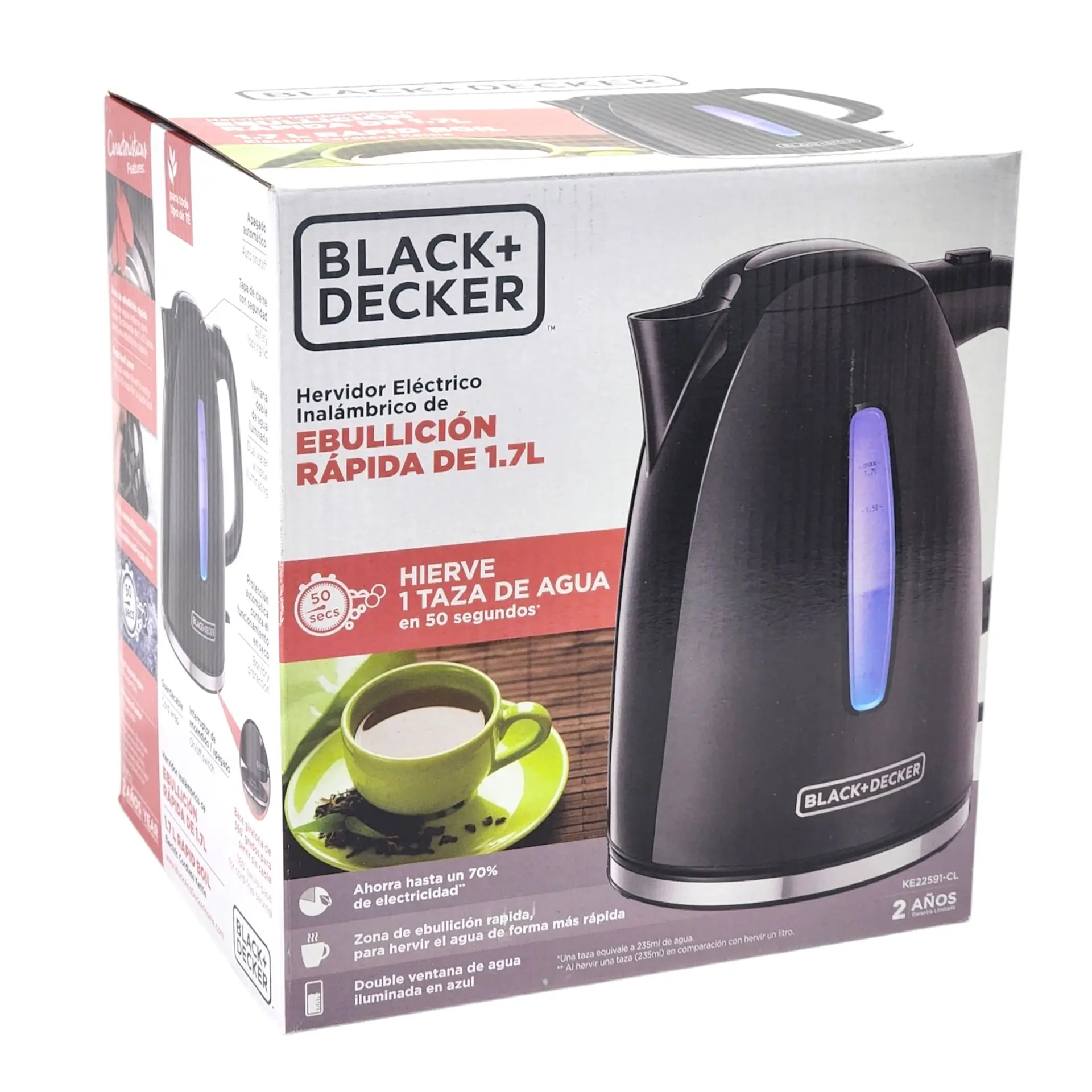 Hervidor Black+Decker Ebullición Express 1.7l Ke22591-Cl 7
