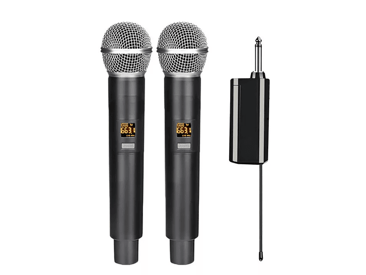 Kit 2 Micrófonos Inalámbricos UHF Recargables Philco WU519 2