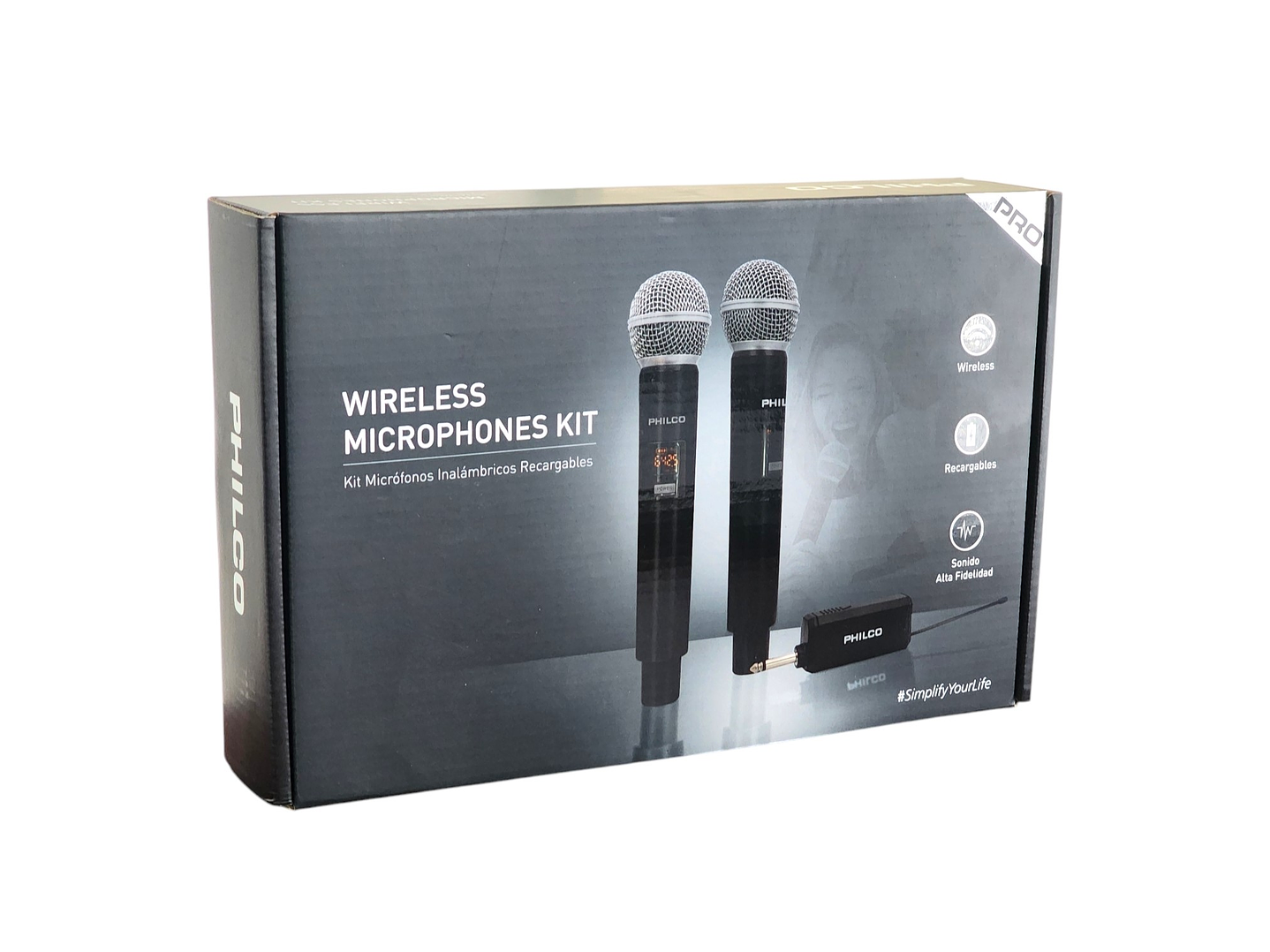 Kit 2 Micrófonos Inalámbricos UHF Recargables Philco WU519 8