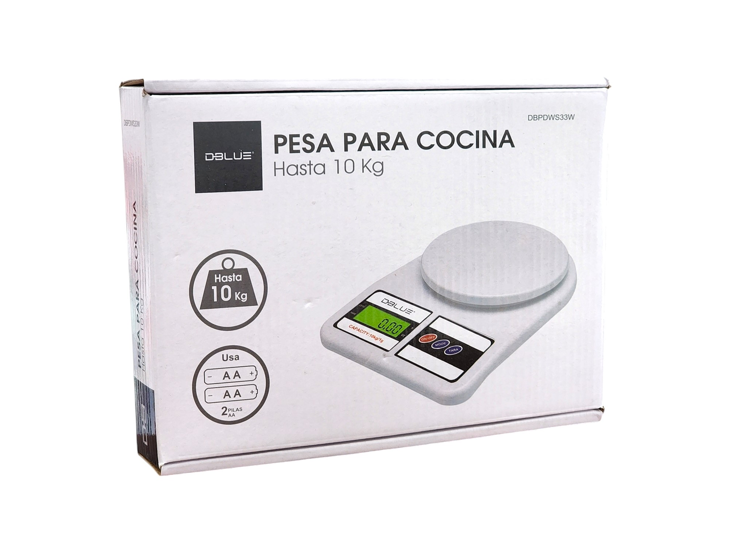 Balanza Pesa para Cocina Digital Dblue 10kg DBPDWS33W 7