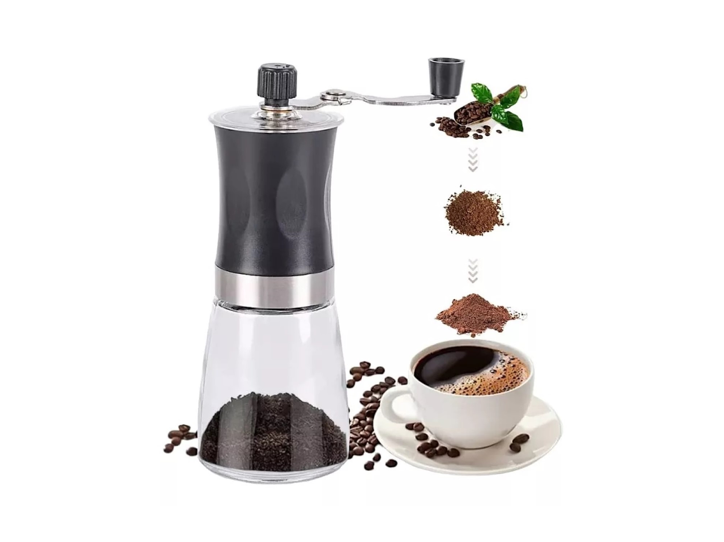 Molinillo de Café Manual Moledor De Granos Vidrio 14295 6