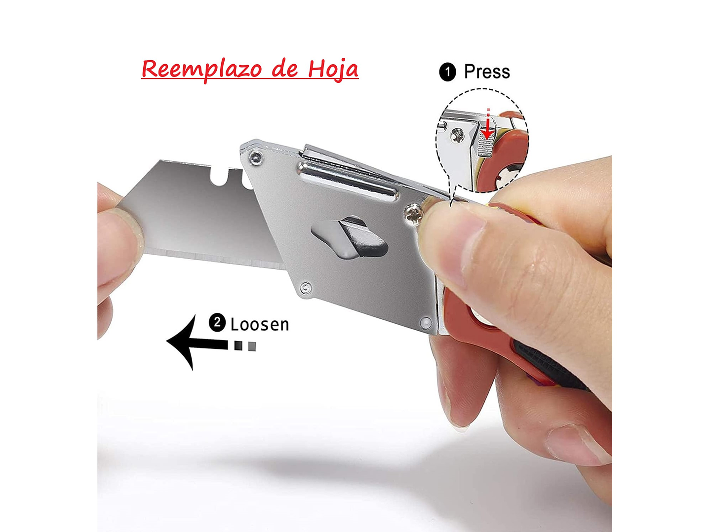 Corta Cartón Cutter Plegable con 6 Hojas de Repuesto 00092 4