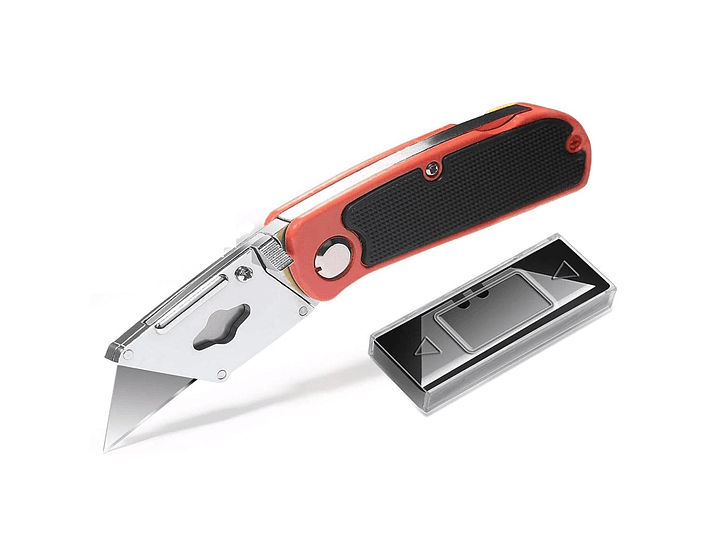 Corta Cartón Cutter Plegable con 6 Hojas de Repuesto 00092 5