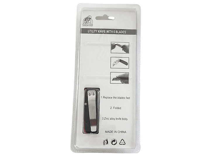 Corta Cartón Cutter Plegable con 6 Hojas de Repuesto 00092 8