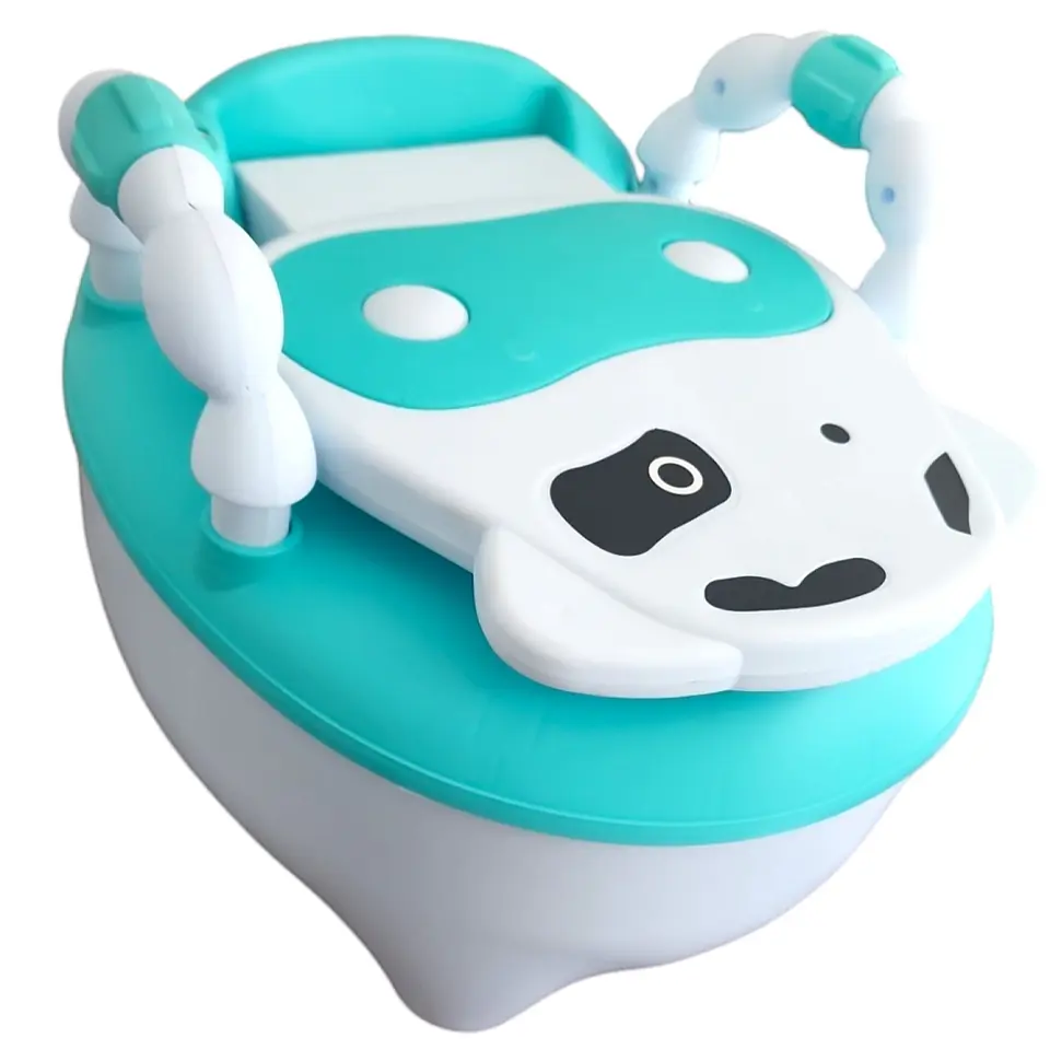 Pelela Bacinica Baño Infantil Para Niños Vaquita Verde 8