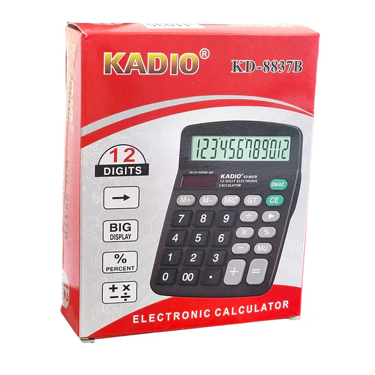 Calculatrice De Bureau Kadio 12 Chiffres Noir - Tunisie