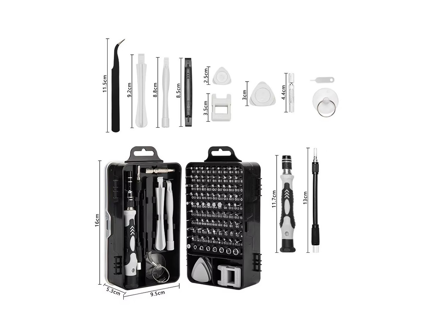 Kit 115 herramientas Destornilladores Precisión 13101 6