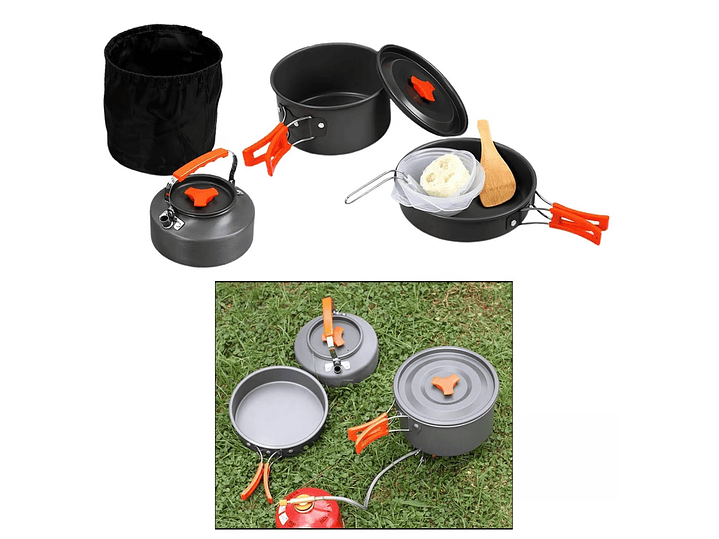 Set Ollas Outdoor Camping Cocinilla Utensilios DS-308 13274 3
