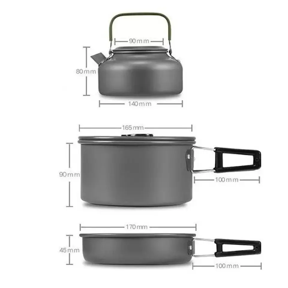 Set Ollas Outdoor Camping Cocinilla Utensilios DS-308 13274 5