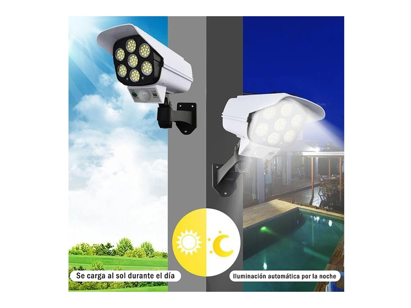 Foco Solar Led Con Sensor de Movimiento Tipo Cámara 15448 3