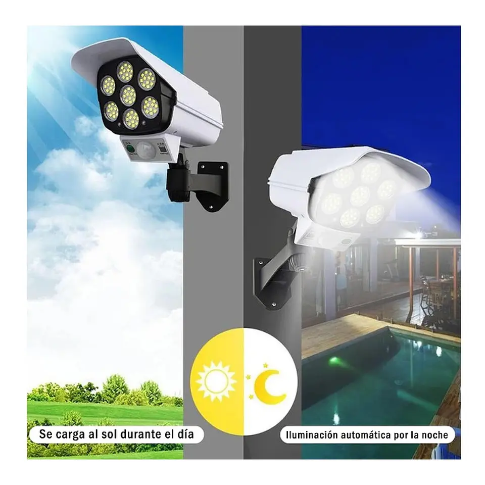 Foco Solar Led Con Sensor de Movimiento Tipo Cámara 15448 3