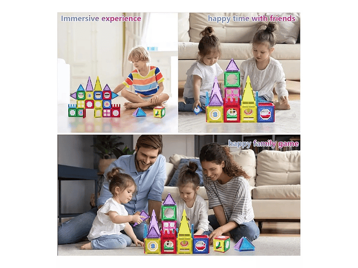 Juego De Bloques Construcción Magnéticos Didácticos 50010 3