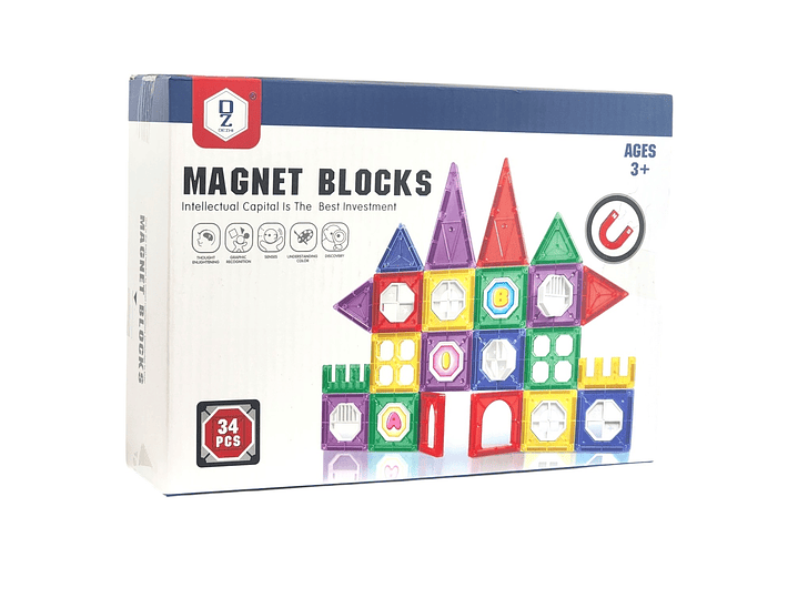 Juego De Bloques Construcción Magnéticos Didácticos 50010 5