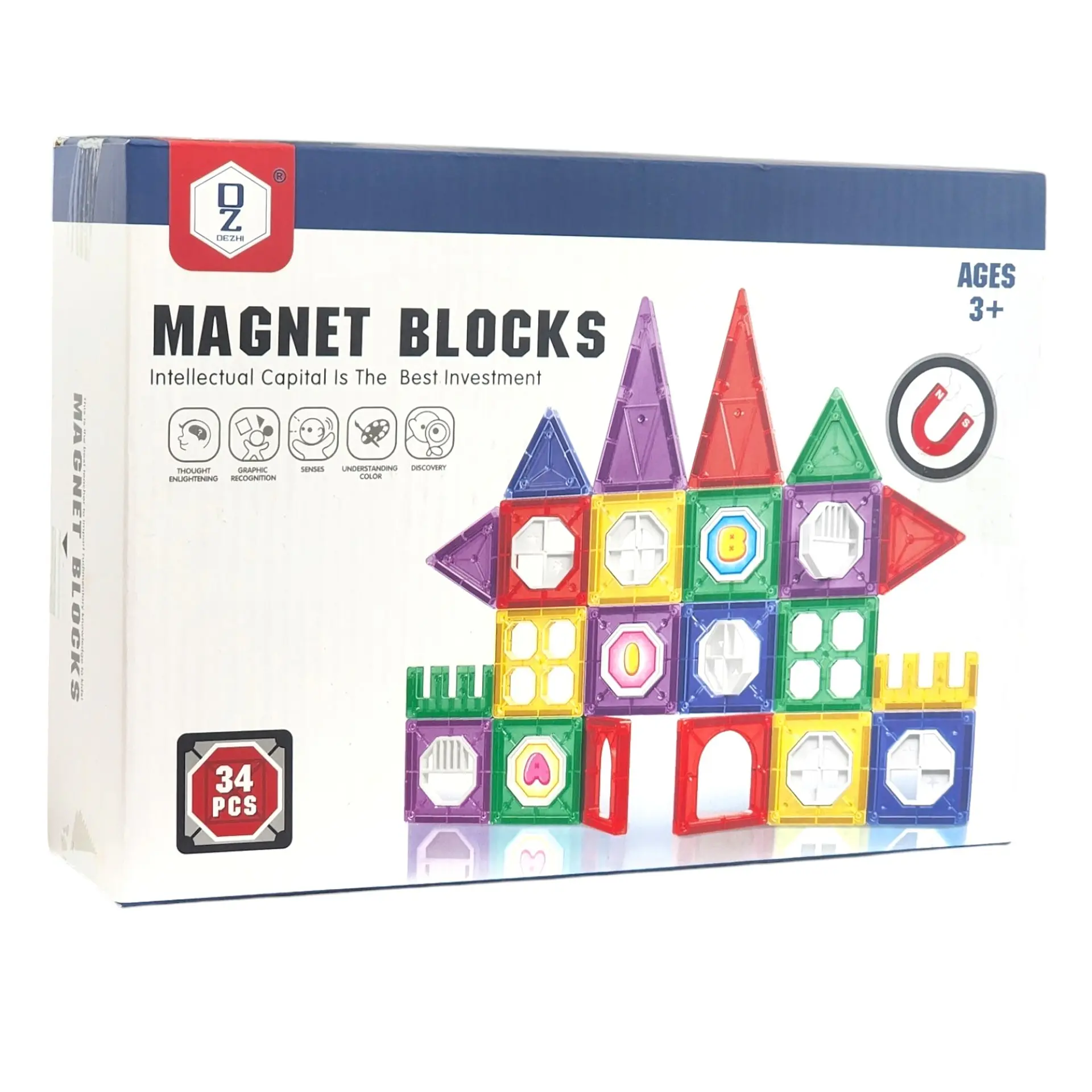 Juego De Bloques Construcción Magnéticos Didácticos 50010 5
