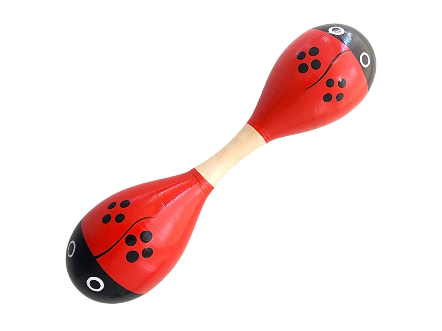 Maraca Doble Martillo de Madera Sonajera Niños Roja 55503 1